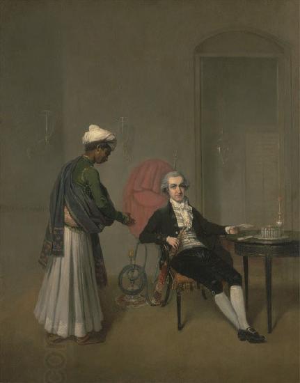 Arthur William Devis Portrait of a Gentleman, Possibly William Hickey, and an Indian Servant